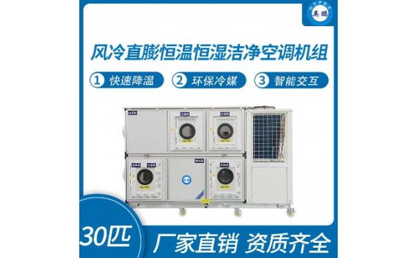 英鹏风冷直膨恒温恒湿洁净空调机组30匹-- 广东英鹏暖通设备有限公司