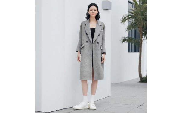 温碧霞自创IRENENA服装秋冬新款韩版毛呢外套高级灰呢子大衣-- 苏州村野匹夫户外运动用品有限公司
